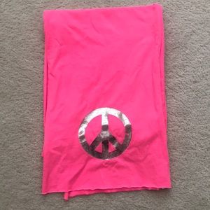 Justice Hot Pink Silver Peace Sign Scarf
